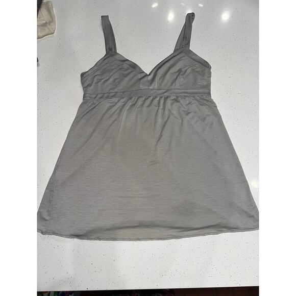 Express Women’s Baby Doll Tank Satin Straps Gray L Y2K Preppy Coquette Feminine - Picture 4 of 10